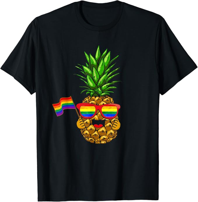 Amazon Com Pineapple Rainbow Flag Hawaiian Gay Pride Lgbt Tshirt Gifts